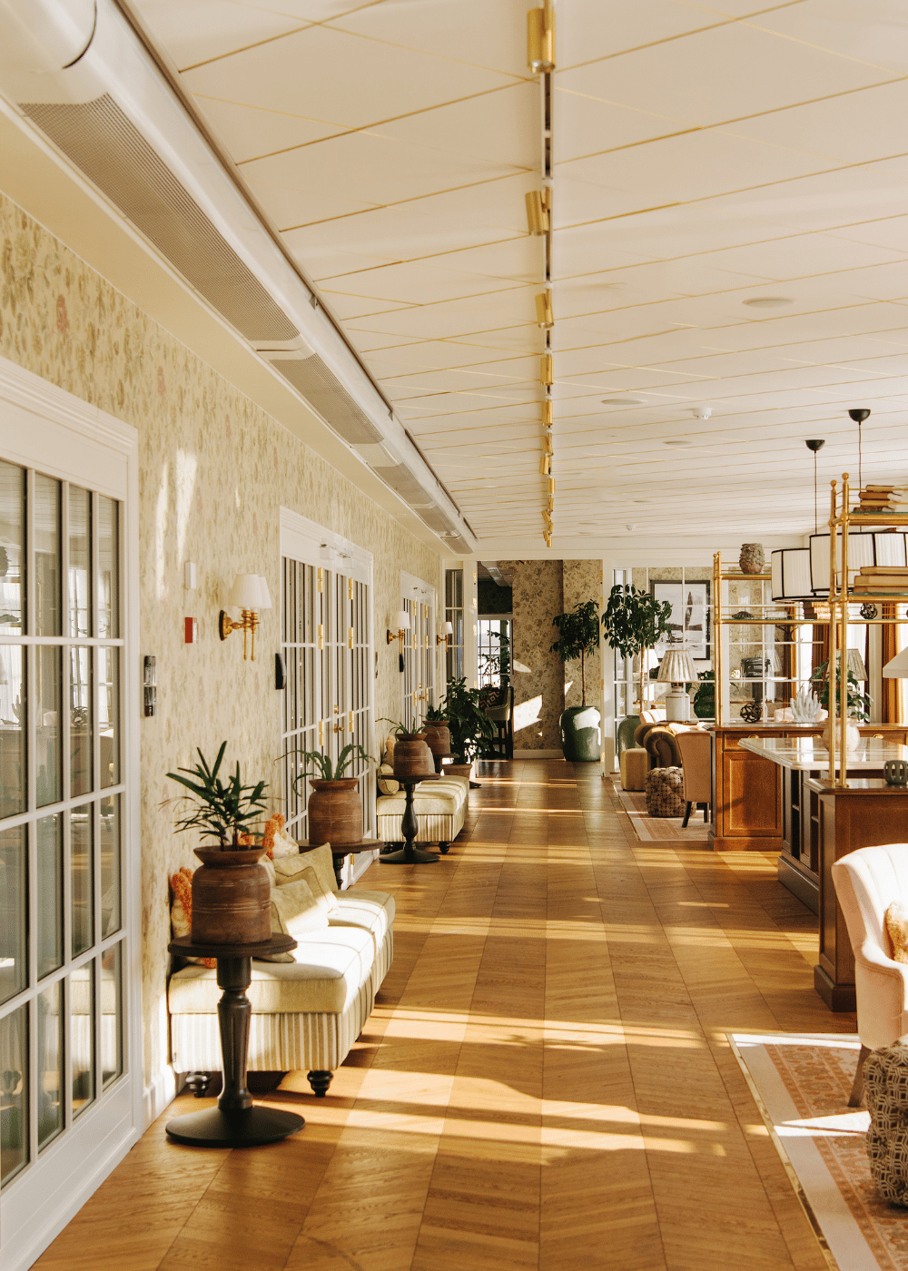 Lounge med unik indretning på Marienlyst Badehotel