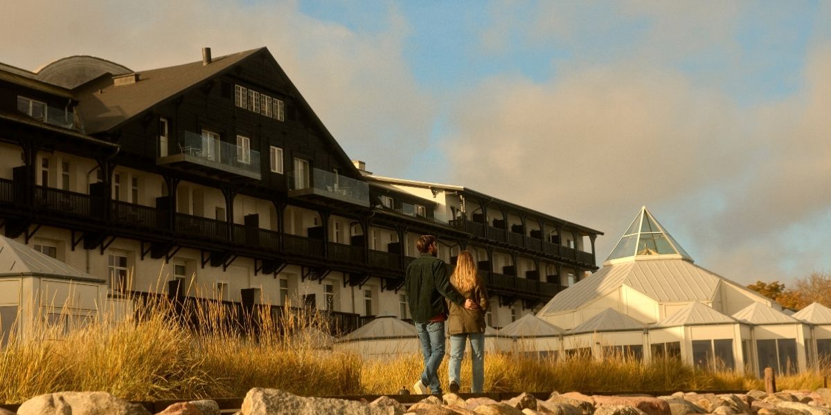 Gåtur foran hotellet